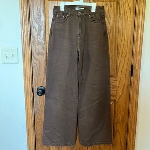 Pull&Bear brown wide leg pants!